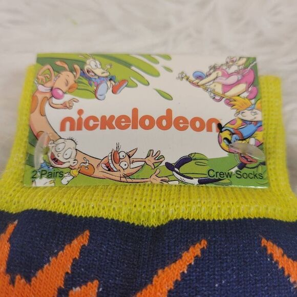 Nickelodeon Rugrats Reptar Unisex Crew Socks- Set of 2- NIP - Picture 2 of 6